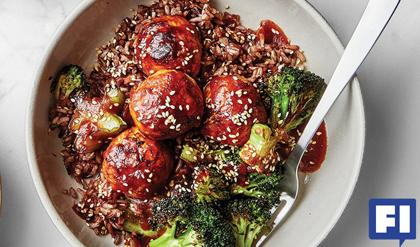Sheet Pan Chicken Meatballs & Charred Broccoli